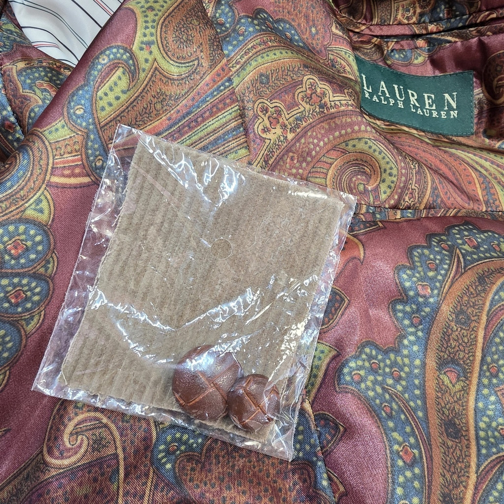 Quiet Luxury Lauren Ralph Lauren Corduroy Blazer Men’s 42L Tan Elbow Patch Ivy - Picture 12 of 15